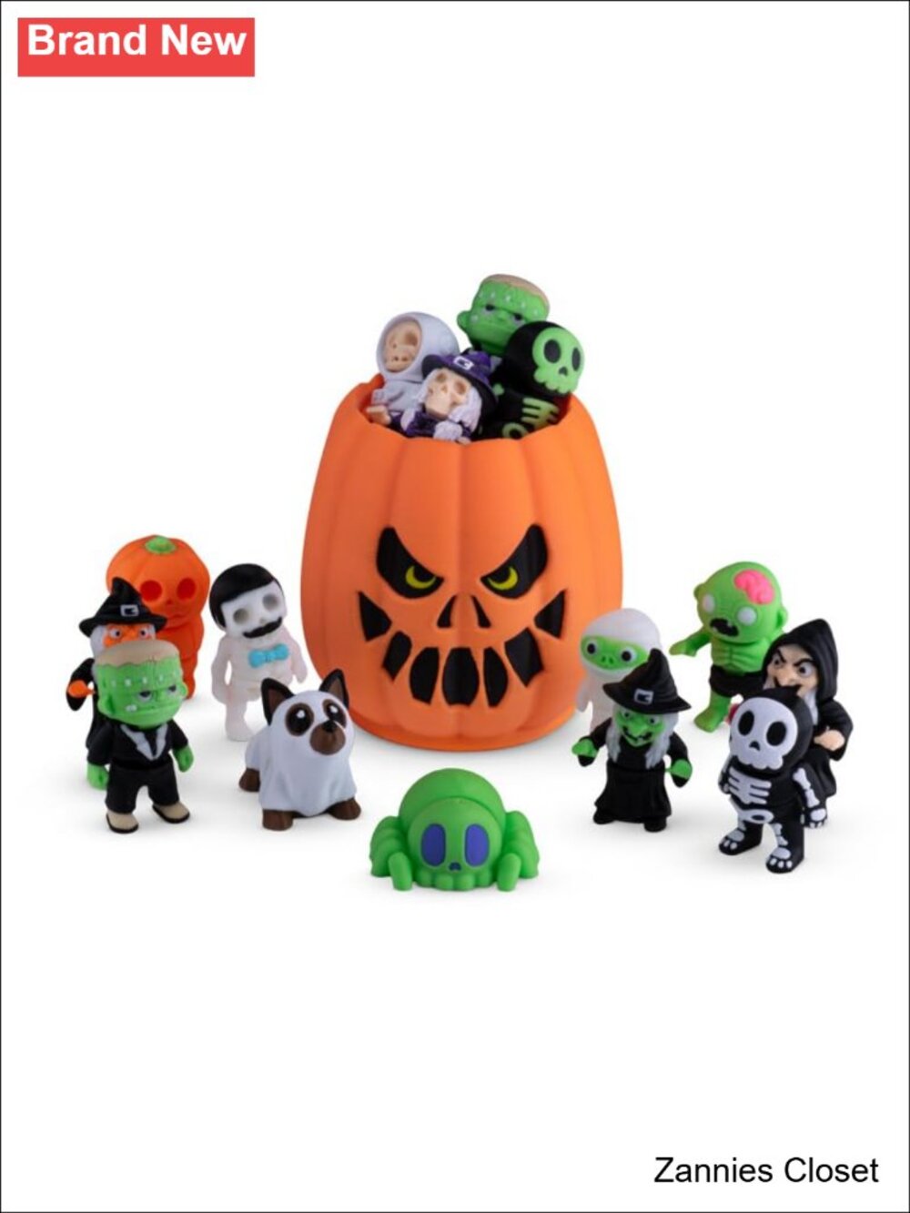 👻 Spooky Mystery Box 10 Articulated Ghoulish Figures Pumpkin Container Random